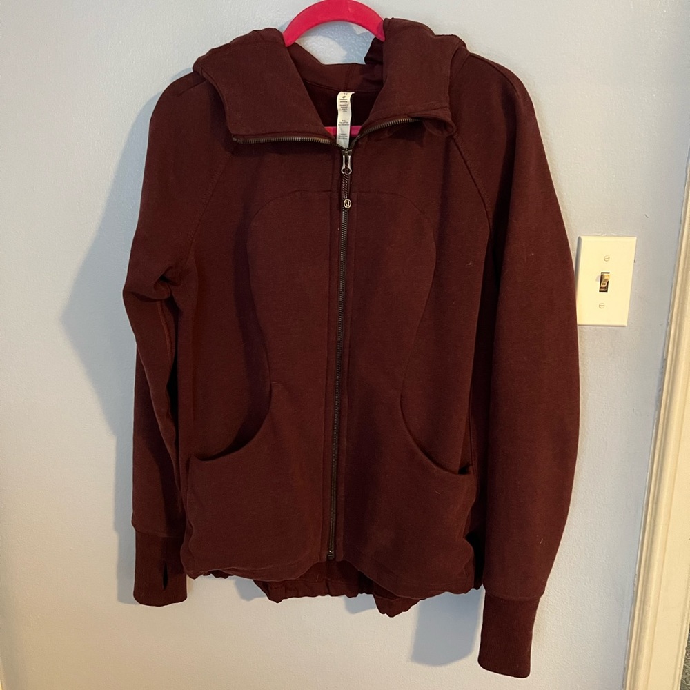 Maroon Lululemon zip up hoodie